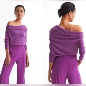 REISS Off The Shoulder Sweater, Reiss Gracey,  Bright Magenta Sweater, Small